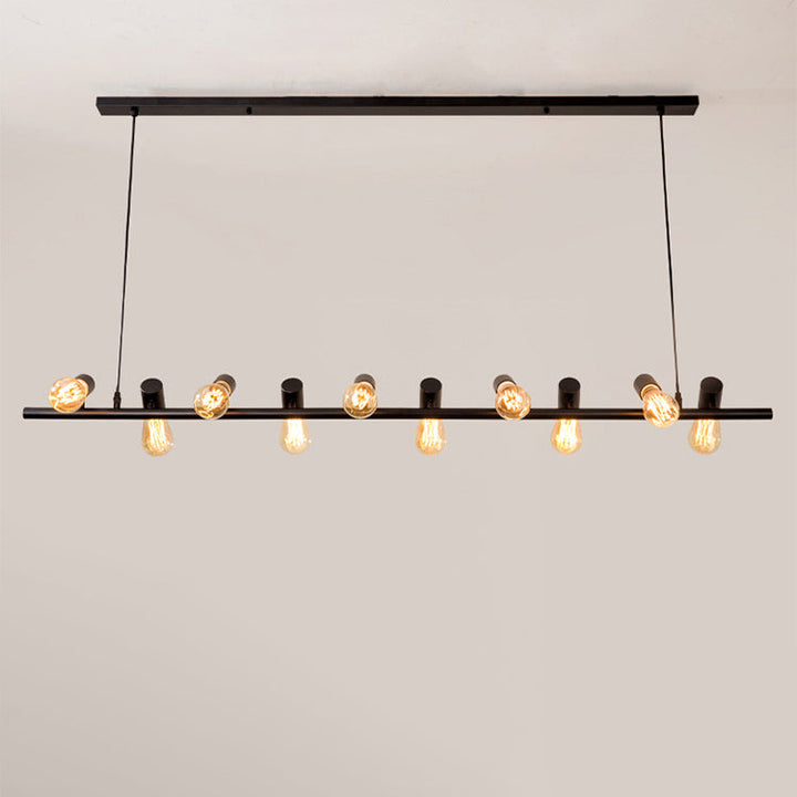 Zeitgenössische Retro Hardware Linear Rahmen Glas Schatten 6/8/10-Licht Insel Licht Kronleuchter Für Esszimmer 