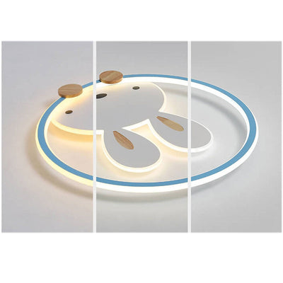 Childlike Creative Cartoon Rabbit Design LED Flush Mount Light