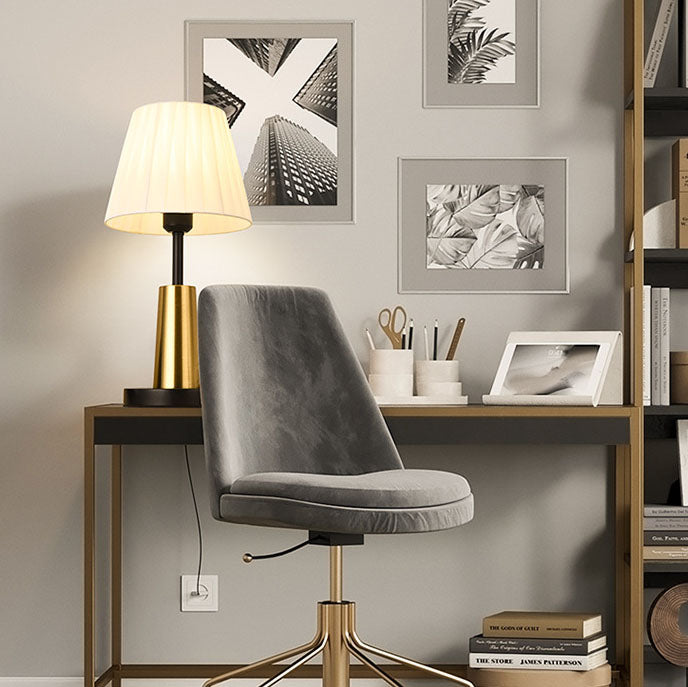 Lampe de table 1 lumière en tissu de fer minimaliste nordique 
