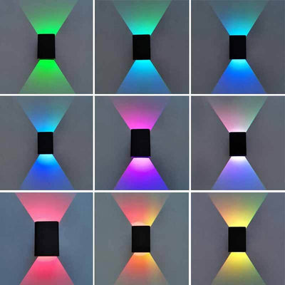 مصباح حائطي LED RGB من الألومنيوم المربع الحديث 