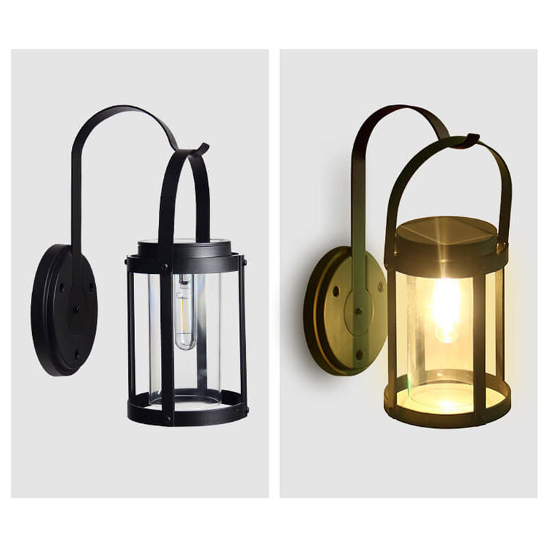 Solar ABS Cylindrical Lampshade Waterproof LED Portable and Hangable Outdoor Light