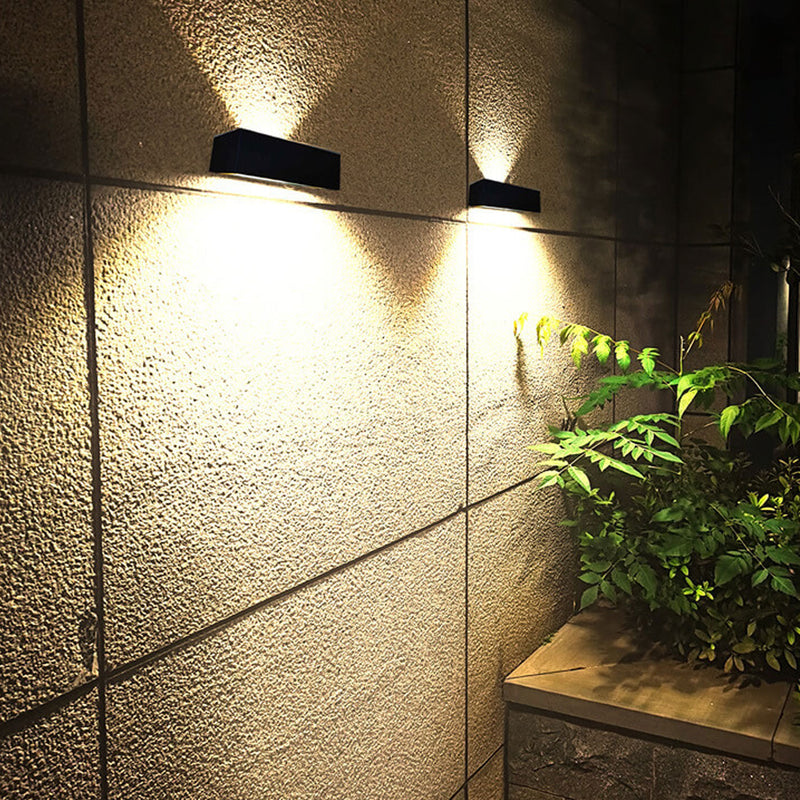 Lámpara de Aplique de Pared LED de Control Remoto Solar de Vidrio de Aleación de Aluminio para Exteriores 