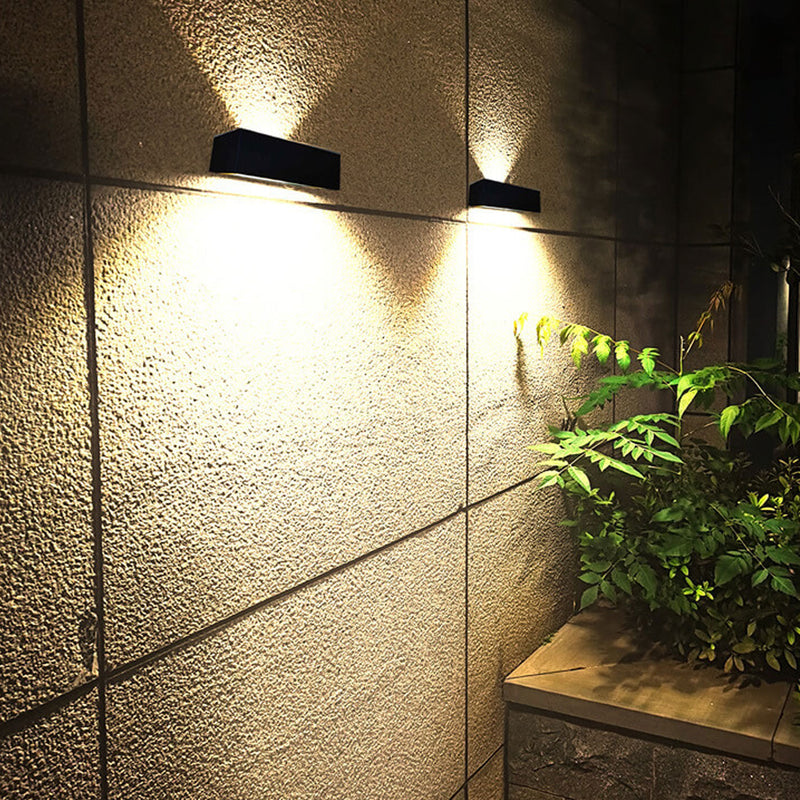 Outdoor Aluminum Alloy Glass Solar Remote Control Timing LED Wall Sconce Lamp