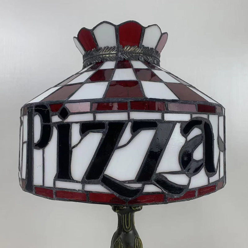 Tiffany Pizza Stained Glass Cone 1-Light Table Lamp