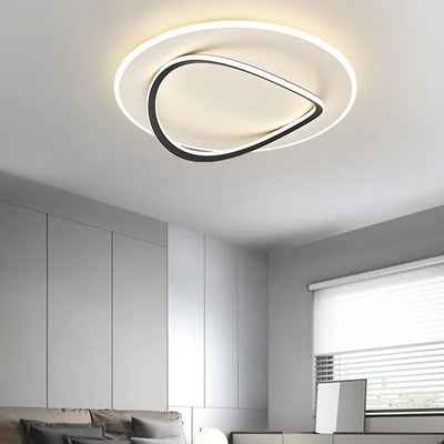 Nordic Minimalist Round Oval LED Flush Mount Ceiling Light