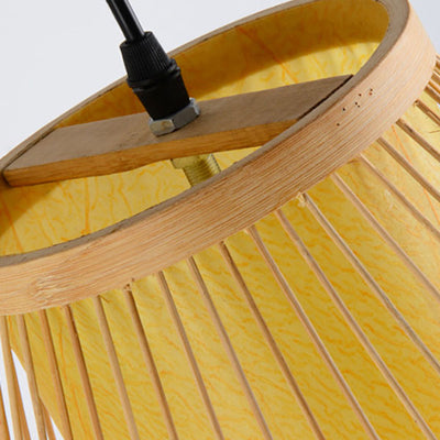 Japanese Creative Bamboo Weaving Oval Lantern 1- Light Wall Sconce Lamp
