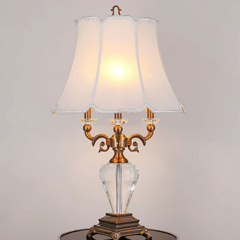 Lampe de table de luxe en alliage de zinc et cristal à 1 lumière, style européen 