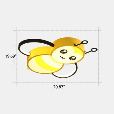 Nordic Childlike Cartoon Bee Design LED Flush Mount Light