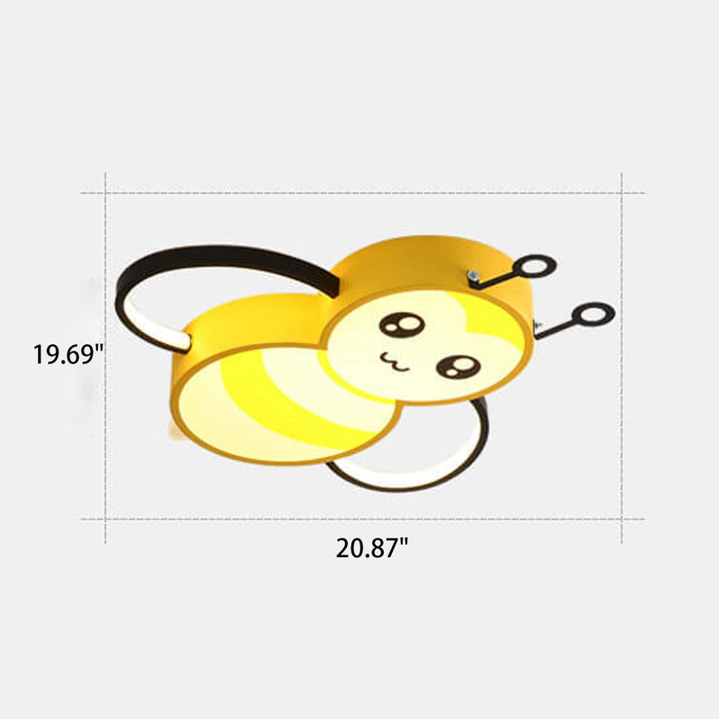 Nordic Childlike Cartoon Bee Design LED Flush Mount Light