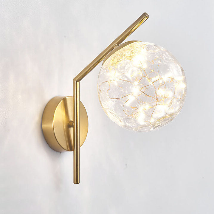 Traditionelle europäische Wandleuchte mit vollem Stern aus Eisen und Glas mit LED-Lichtkugel für Wohnzimmer und Schlafzimmer 