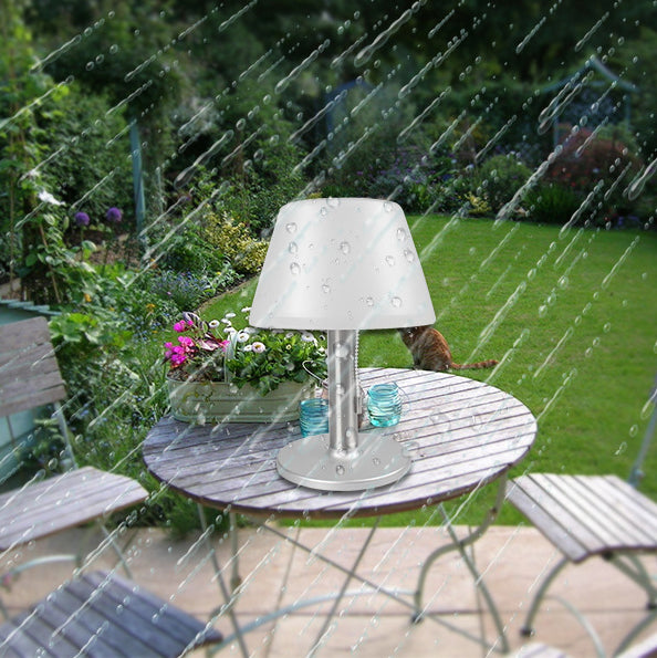 Modern Minimalist Solar Powered Cone Induction PP ABS Waterproof LED Table Lamp For Outdoor