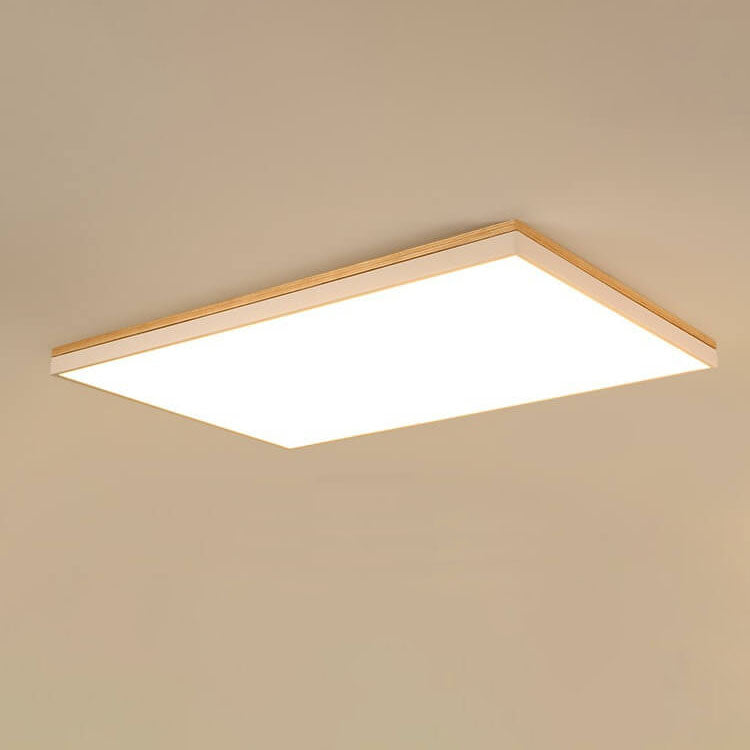 Nordische einfache quadratische rechteckige LED-Deckenleuchte aus massivem Holz 