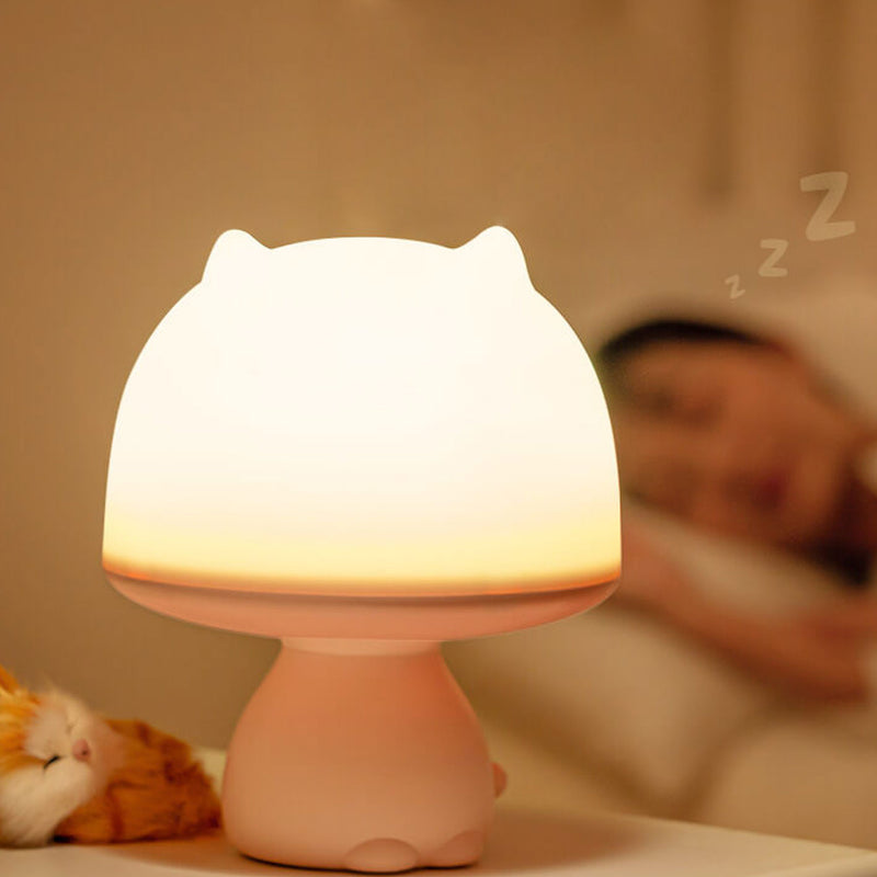 Lampe de Table Intelligente LED Rechargeable avec Veilleuse Créative en Forme de Dessin Animé 