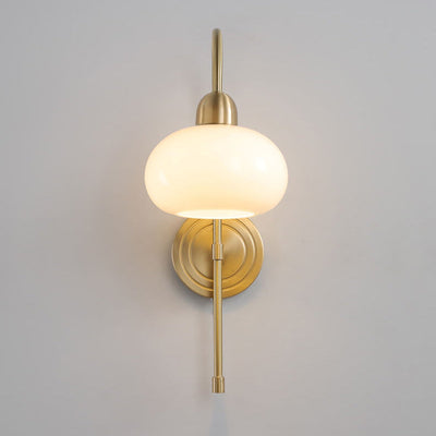 Applique murale moderne en laiton et verre à dôme 1 lumière 