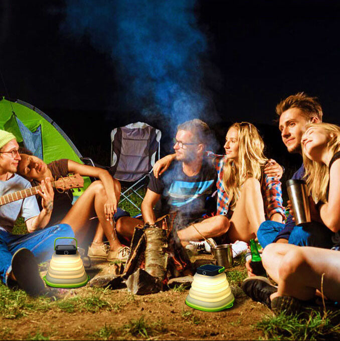 Contemporary Creative Outdoor Solar Folding Cone Waterproof Camping LED Outdoor Light for Outdoor Patio