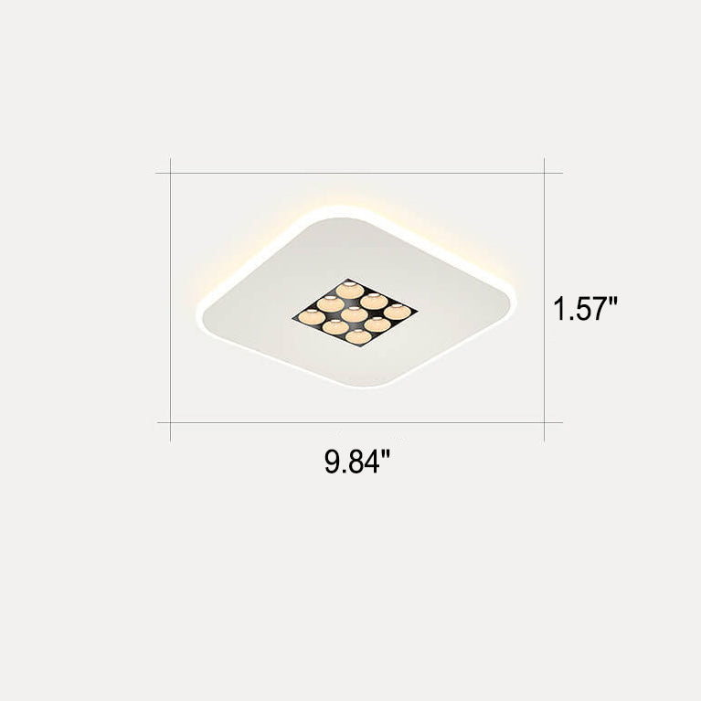Lumière LED encastrée au design moderne et créatif avec double cercle/carré 
