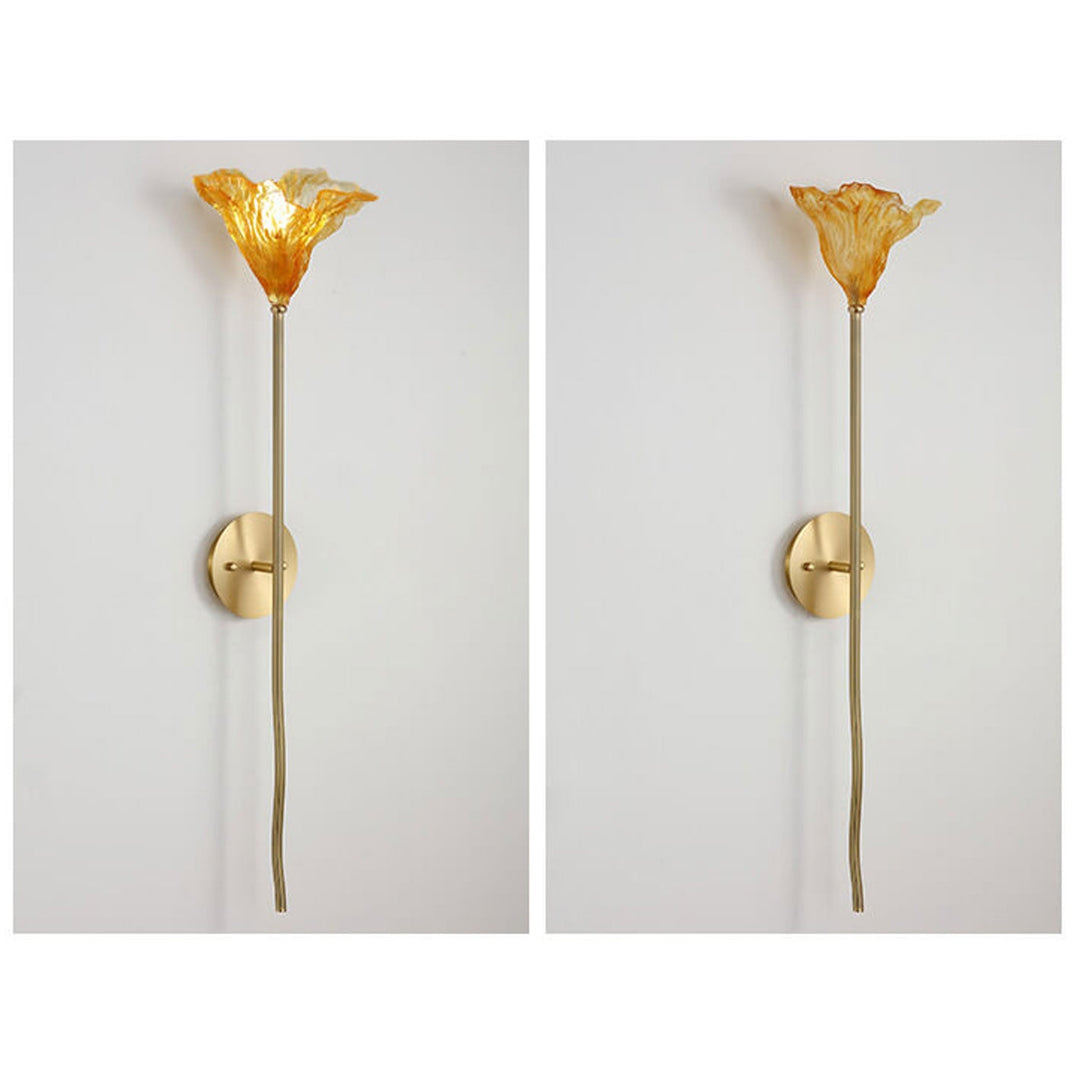 Conception Moderne de Lampe Murale en Verre de Lotus Chinois Sec 1-Lumière 
