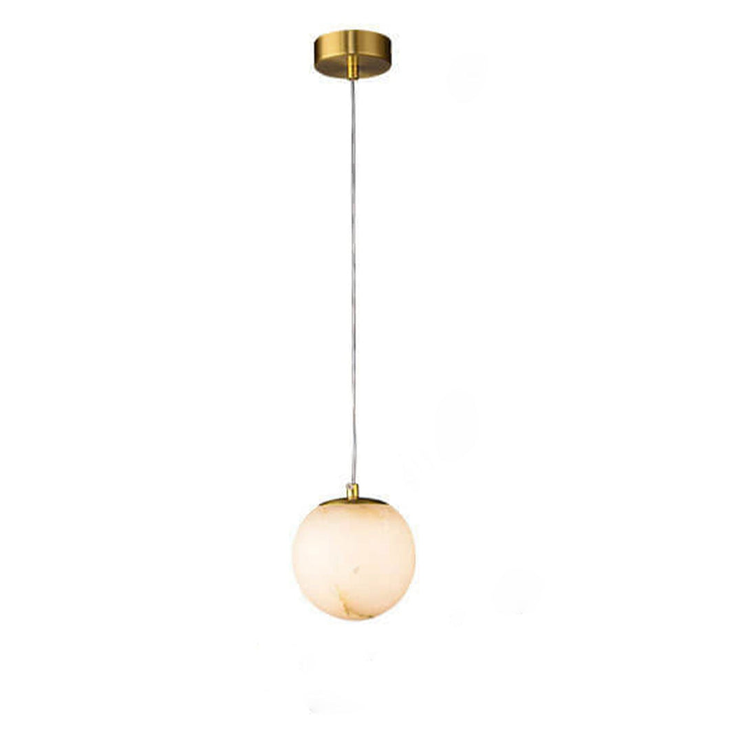 Moderner Luxus Runder Marmor Messing 1-Licht Pendelleuchte 