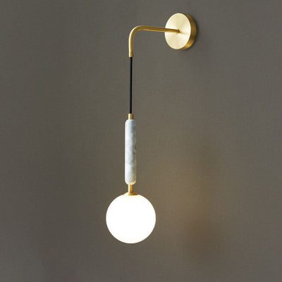 Moderne Luxus-Kugelschirm-Marmor-Arm-hängende 1-Licht-Wandleuchte