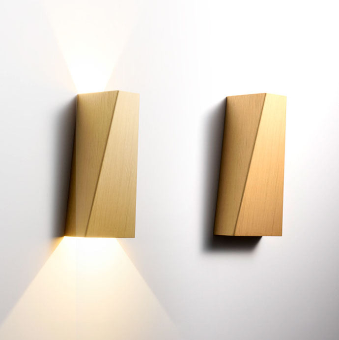 Modern Minimalist Brushed Aluminum Geometric Square LED Wall Sconce Lamp