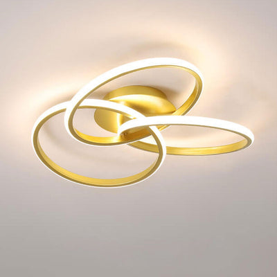 Nordic Light Luxury Ring Staggered Overlap Design LED Flush Mount Light