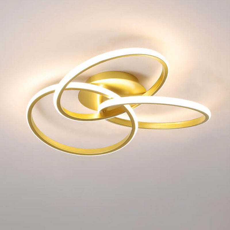 Nordic Light Luxury Ring Staggered Overlap Design LED Flush Mount Light