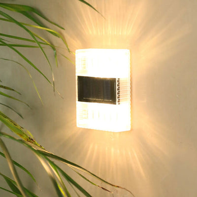 Solar Square Up and Down LED Outdoor Decorative Garden Wall Sconce Lamp