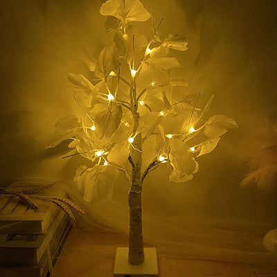 Weihnachtsbeleuchtete Ginkgo-Baum-Simulations-Baum-Licht-Batterie-USB-Dekorations-Tischlampe