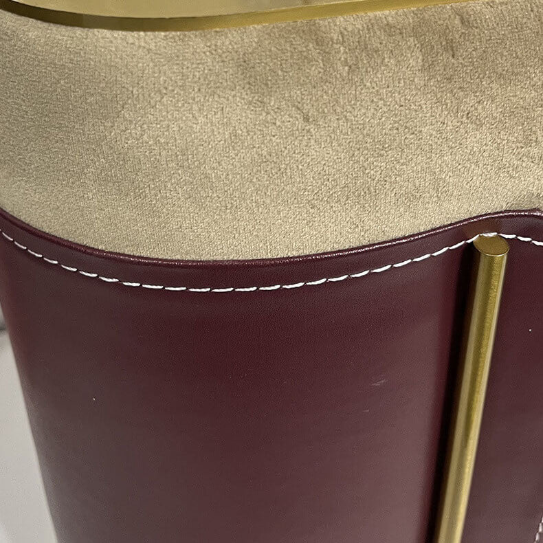 Lampe de table moderne de luxe en cuir et tissu à base de velours à 1 lumière 