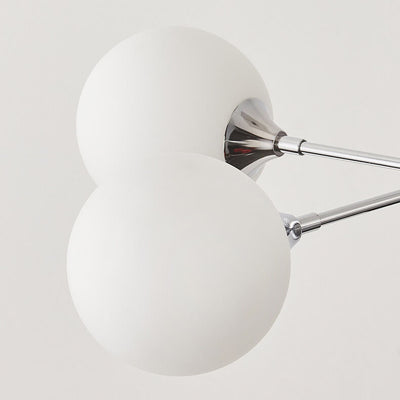 Moderner kreativer Magic Bean Milk White Glass Ball Chrome 3/5/8 Light Kronleuchter