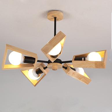 Creative Solid Wood Windmill 3/5/6/8 Lights Chandeliers