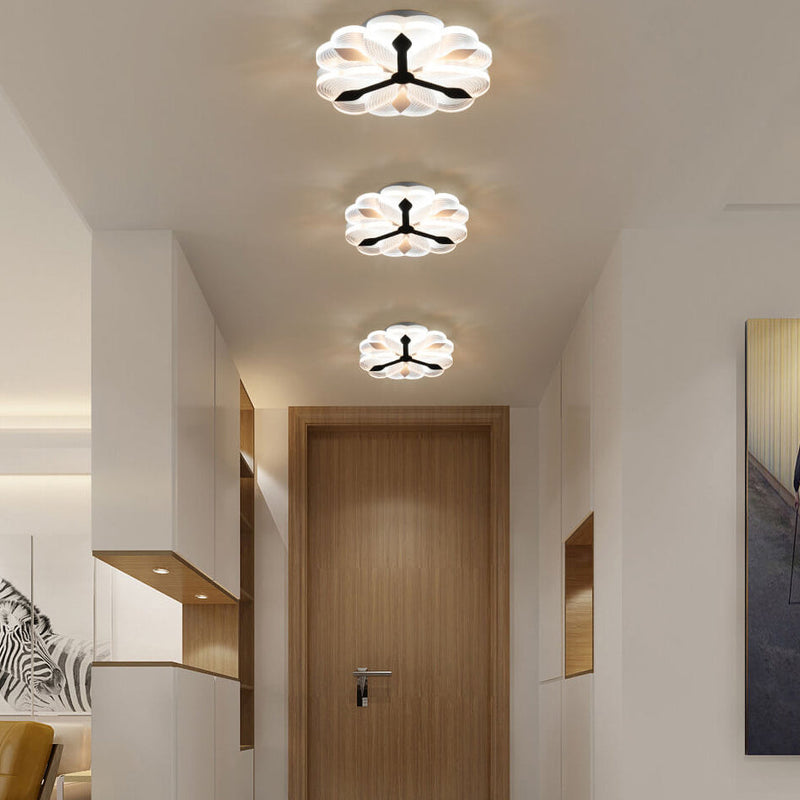 Modern Creative Flower Pattern Acrylic LED Semi-Flush Mount Ceiling Light