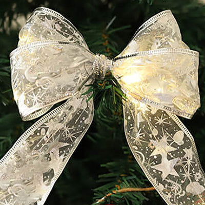 Lumières LED de Noël en fil de cuivre Rubans lumineux Nœud papillon Rubans lumineux Guirlande Accessoires Lumières décoratives 