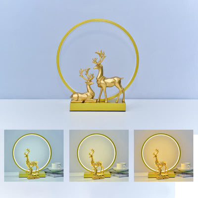 Nordic Creative Circle Deer USB LED Nachtlicht Tischlampe 