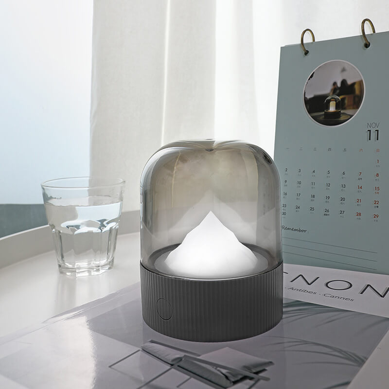 Lámpara de mesa con luz nocturna LED USB para PC de montaña nevada retro creativa 