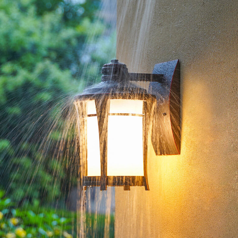 European Industrial Wrought Iron Outdoor Waterproof 1-Light Wall Sconce Lamp