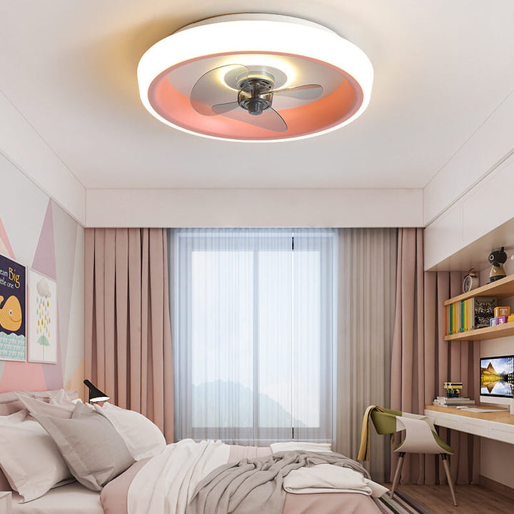 Einfacher moderner Acryl-Leichtgewicht-LED-Deckenventilator mit Licht 