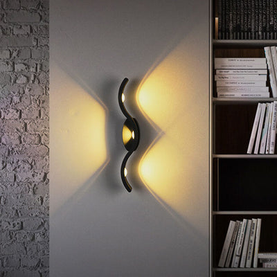 Modern Creative Wave Curve Acrylic Aluminum LED Wall Sconce Lamp