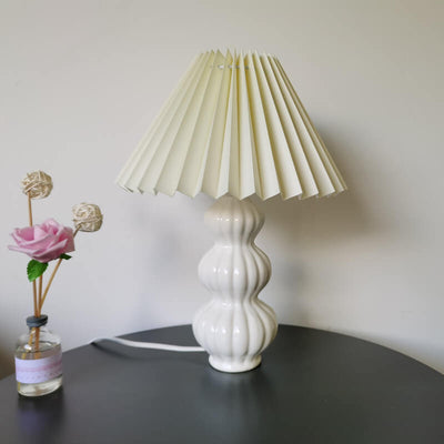 Lampe de Table 1 Lumière en Céramique Plissée Créative Traditionnelle Européenne 