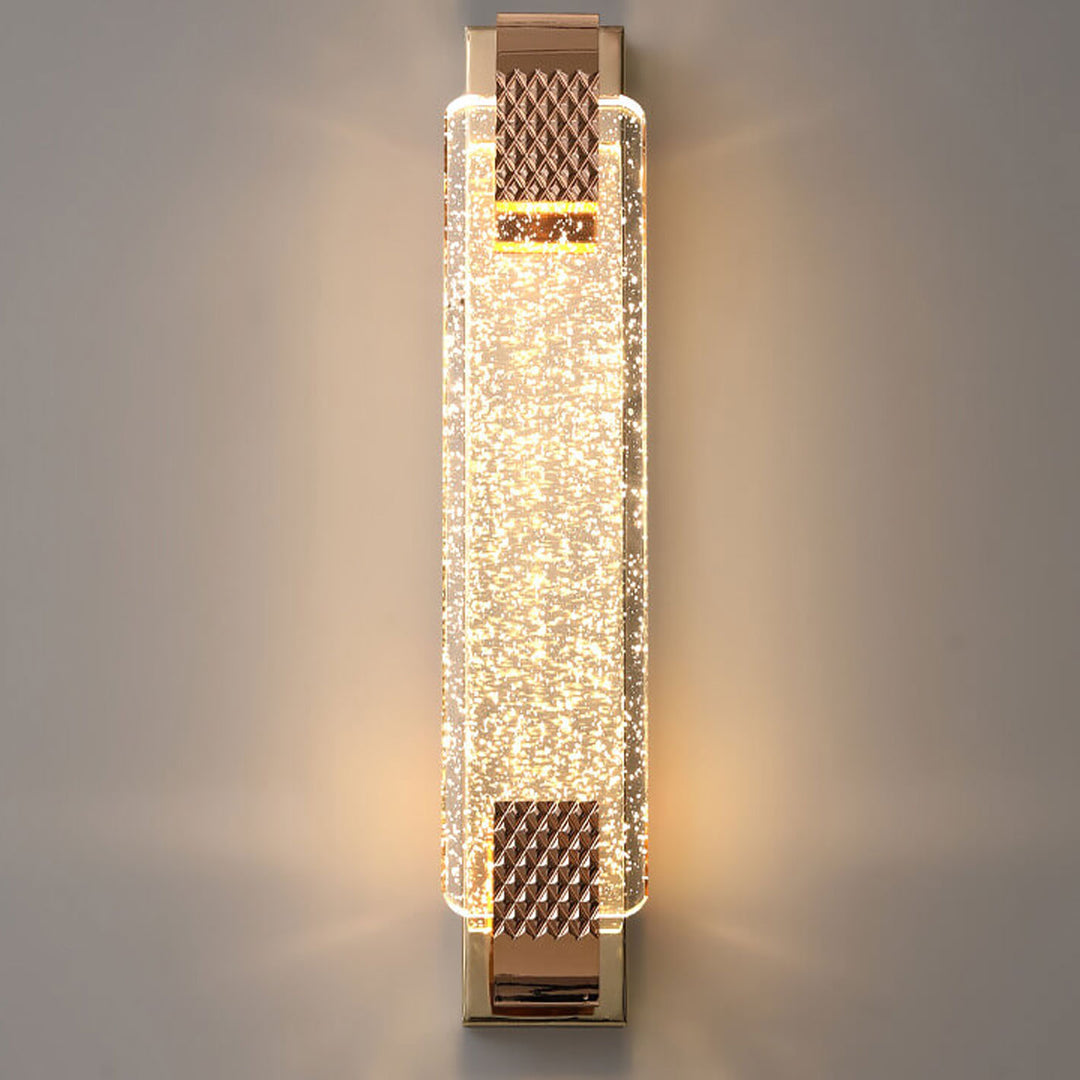 Applique murale LED en cristal à bulles rectangulaire de luxe léger européen 