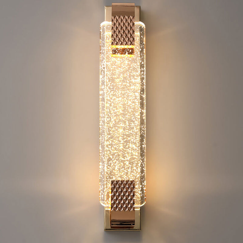 European Light Luxury Rectangular Bubble Crystal LED Wall Sconce Lamp