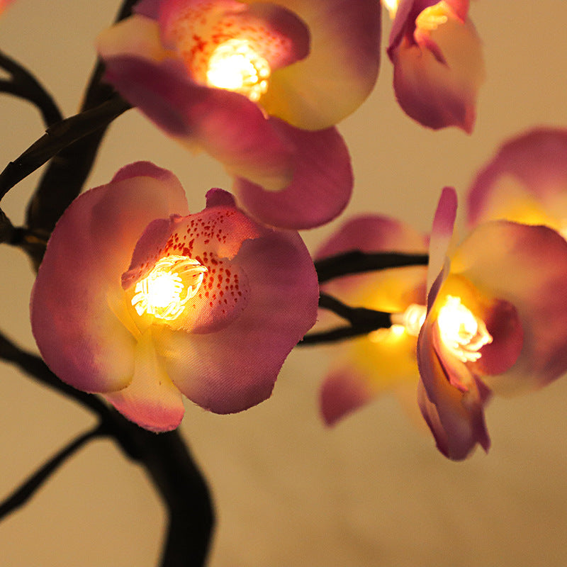 Lampe de Table LED Arbre Phalaenopsis Créatif Moderne 
