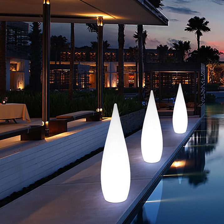 Solar Water Drop Shape PE Outdoor Patio Decorative Floor Lamp