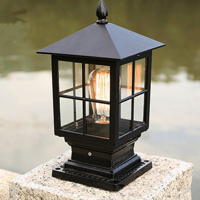 European Outdoor Column Lantern Waterproof  Rustproof 1-Light Patio Light