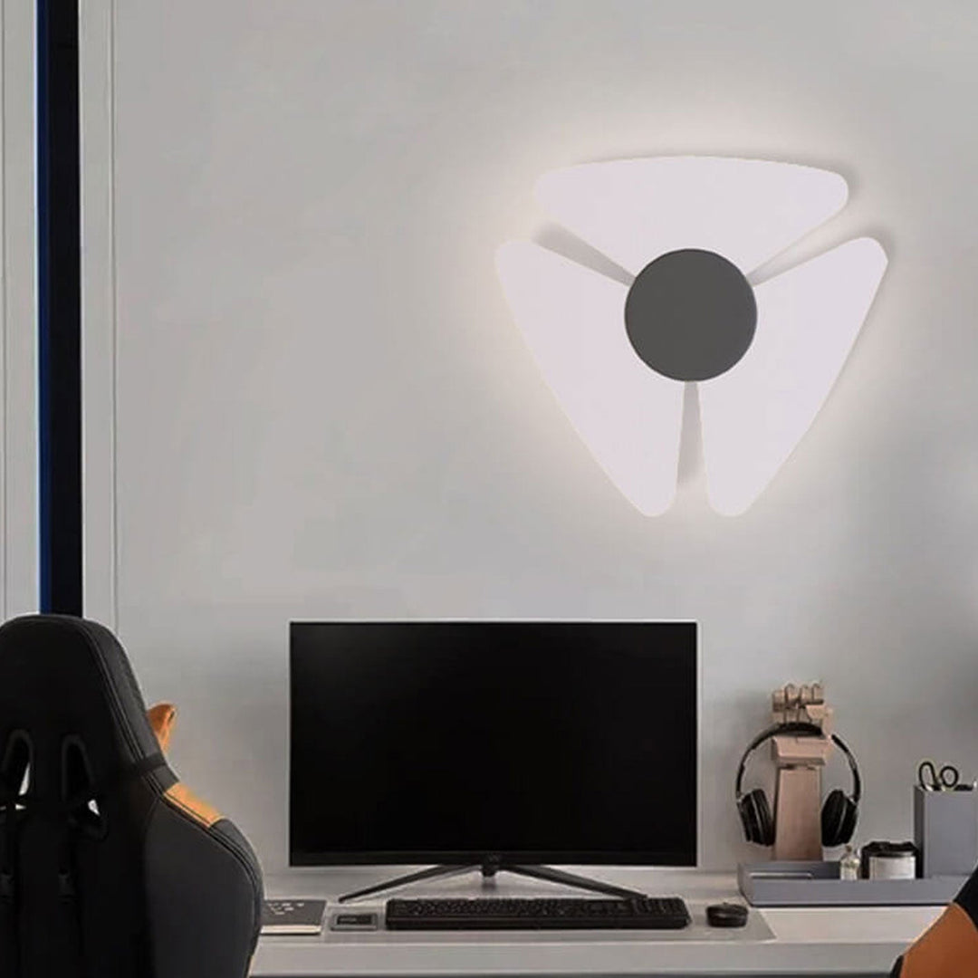 Conception de ventilateur triangulaire créatif nordique Lampe murale LED 