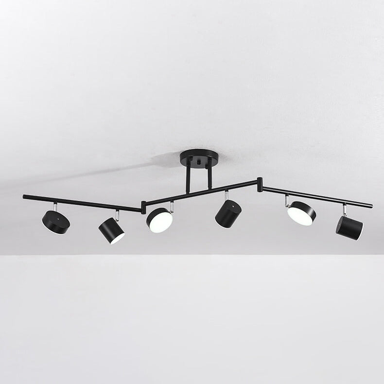 Modern Creative Rotating Track Spotlight LED Semi-Flush Mount Ceiling Light