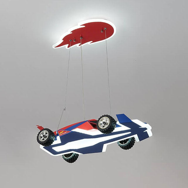 Moderne Suspension LED en Acrylique avec Fer de Course pour Enfants 