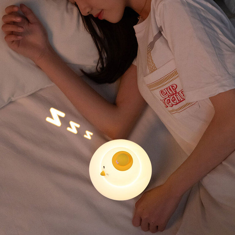 Lampe de table LED drôle en silicone Petit mignon poulet Pat veilleuse 