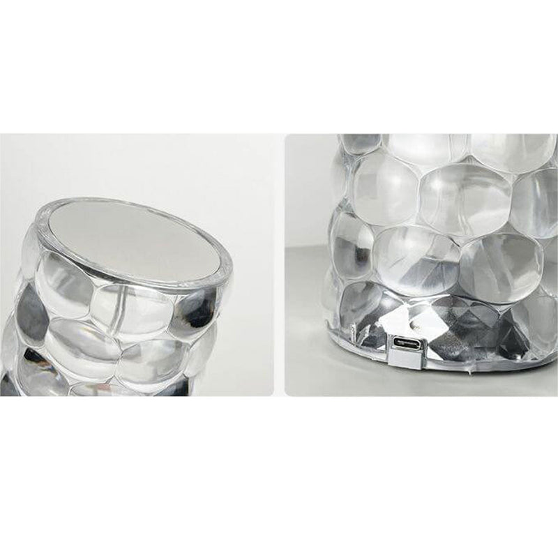 Creative Crystal Diamond Water Drop Rechargeable Touch LED Night Light Table Lamp