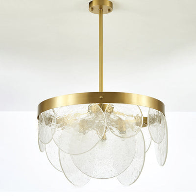 Modern Light Luxury All-Kupfer-Glas-3-Licht-Insel-Licht-Kronleuchter